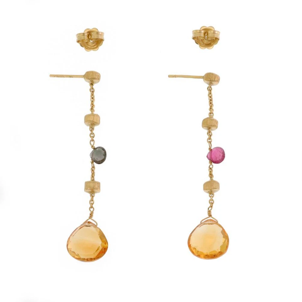 Marco Bicego Paradise Citrine Topaz 18k Yellow Gold Bead Dangle Earrings - Image 4 of 4