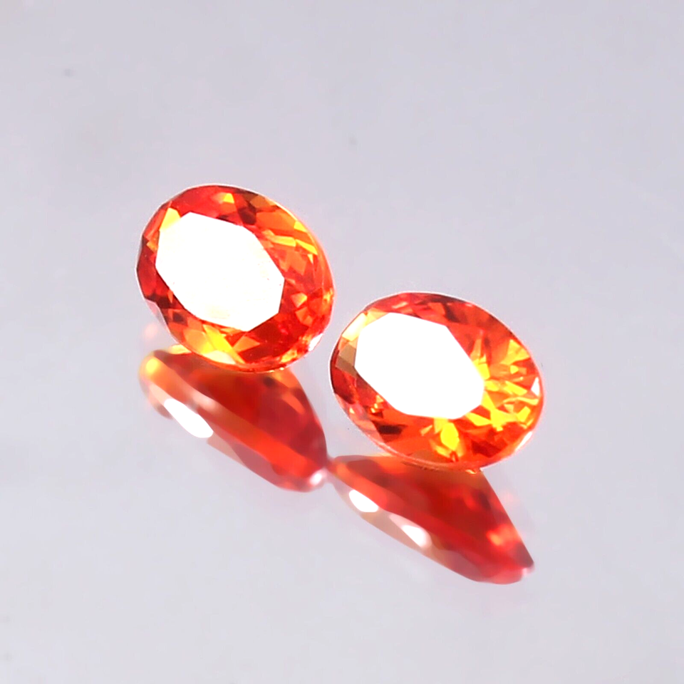 AAA Excellent Natural Ceylon Orange Sapphire Loose Oval Gemstone Cut