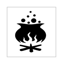 Witch Cauldron Stencil 4 Inch Halloween Holiday Miniature Design Sheet MIN107
