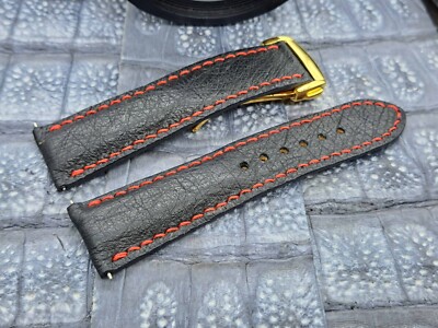 23mm/20mm Ostrich Leather Watch Band  Exotic leather Minimalist Design
