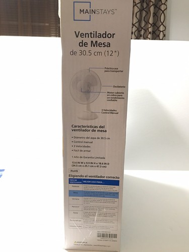 White Portable 12” Table Fan 3 Speed Oscillating Pivoting Head Home Refreshing - Picture 2 of 5