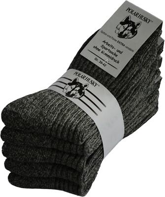 5 Paar melierte Norweger-Socken mit Frotteesohle und Schafwolle