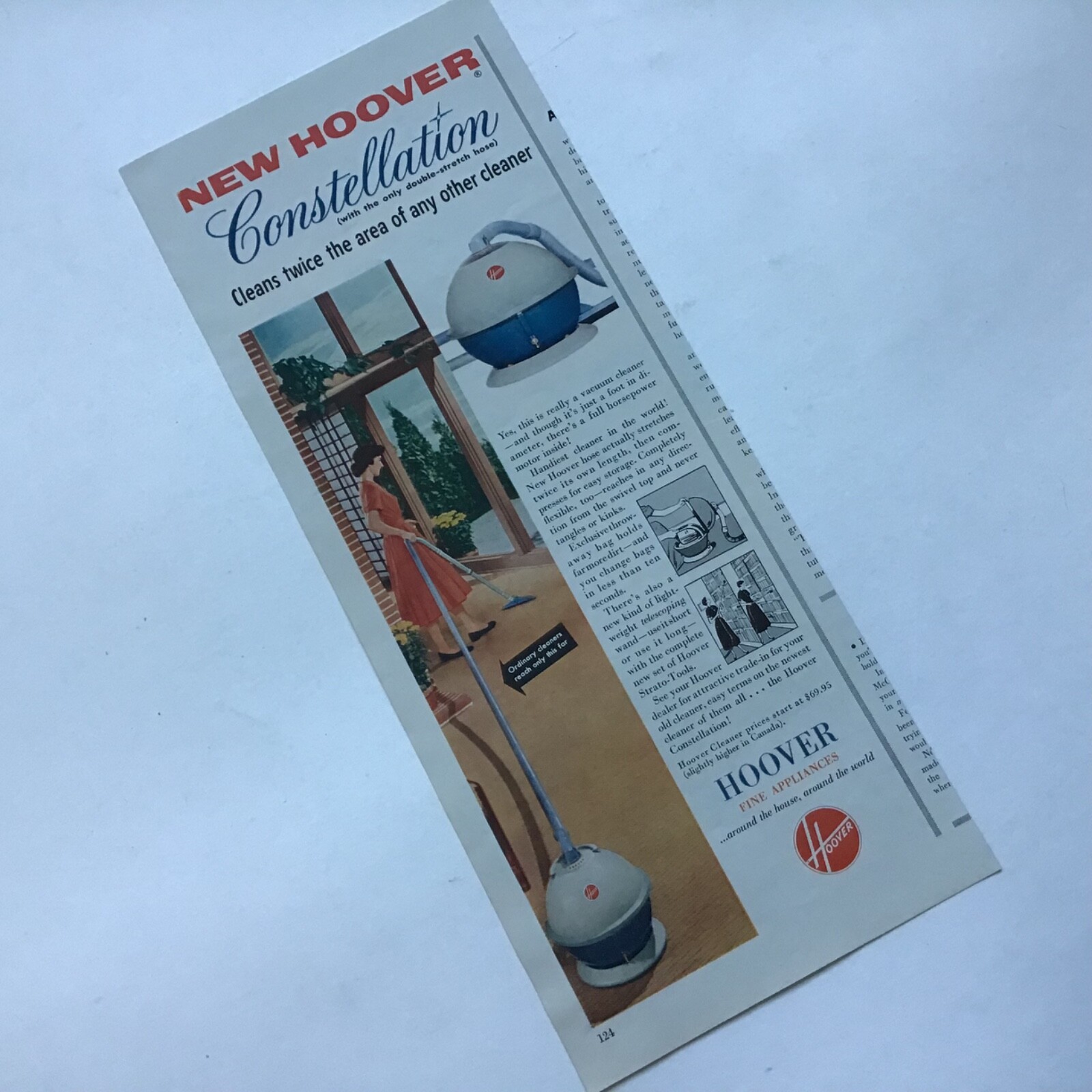 Hoover Constellation Vacuum VINTAGE PRINT AD 1956 McCalls Vacuum