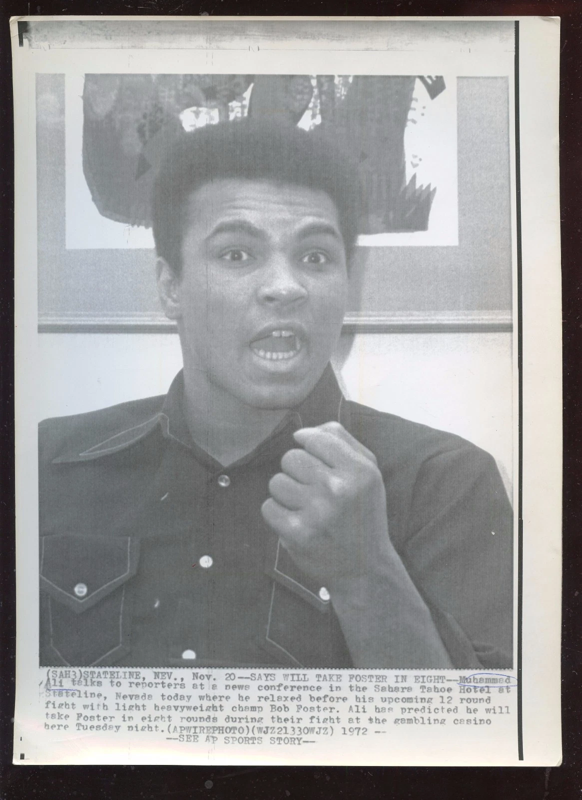 Original Nov 20 1972 Muhammad Ali Predicts Foster Fight 8 X 10 Boxing Wire Photo - 画像1/1