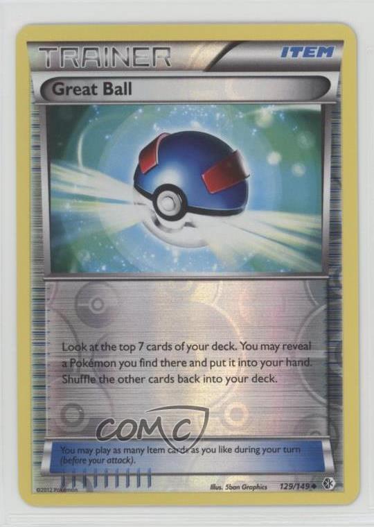 2012 Pokemon Black & White - Boundaries Crossed Reverse Foil Great Ball #129 0dk