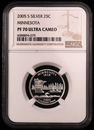 2005-S Minnesota Silver Statehood Quarter NGC PF 70 ULTRA CAMEO
