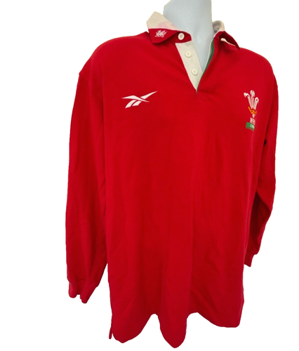 Rare Vintage WRU Union Reebok Wales Rugby Shirt 38-40 L 1998 2000 Official Merch - Picture 2 of 19