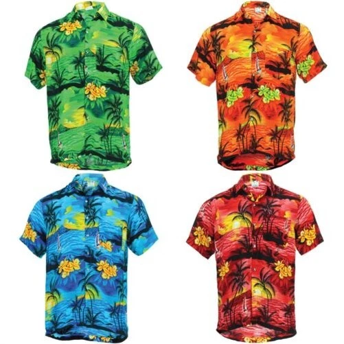 Hawaiian Shirt Mens Short Sleeve Palm Trees Party Aloha Beach Stag