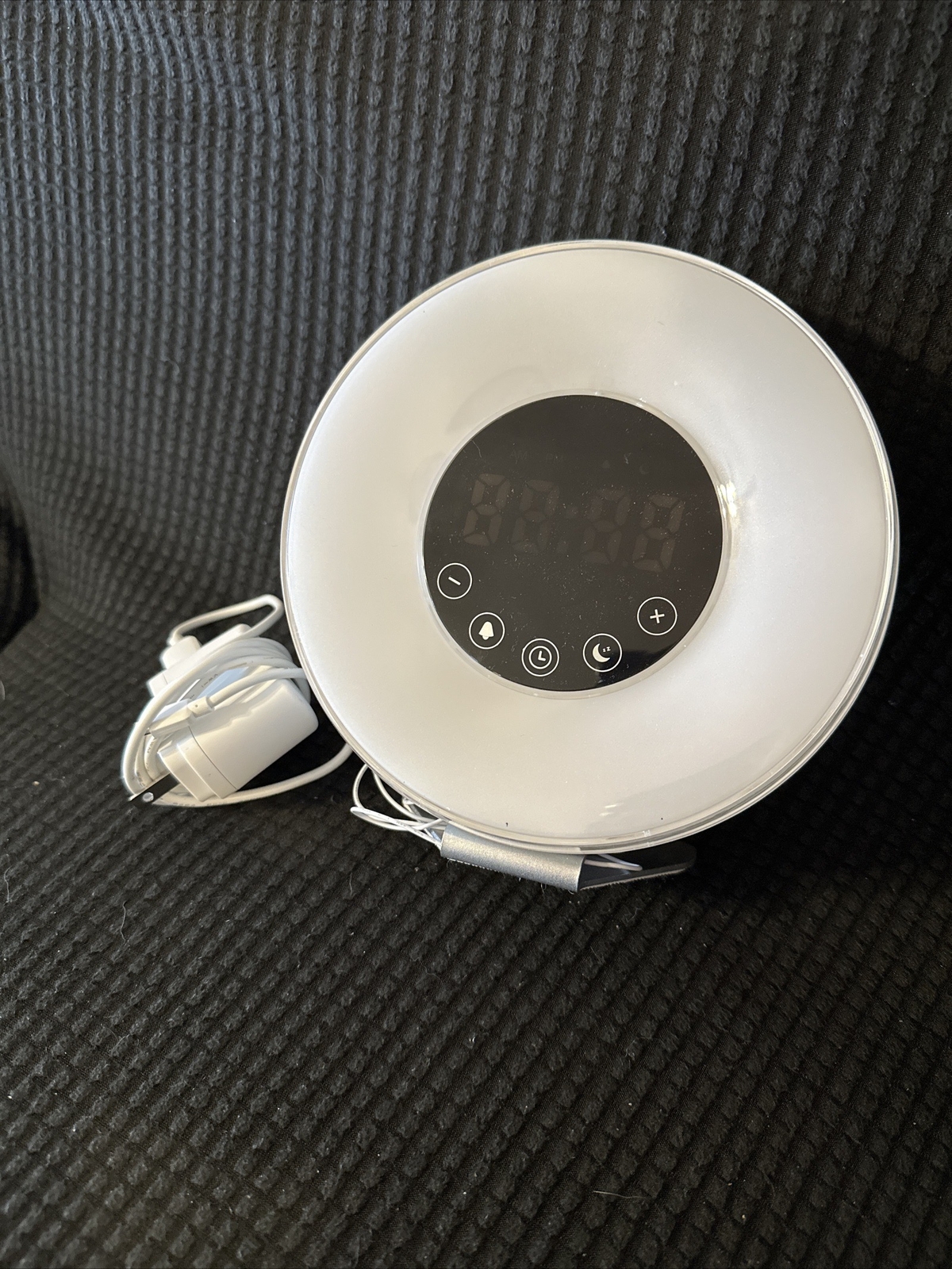 Alarm Clock Wake Up Clock Digital LED 6 Color Switch Radio Sunrise Natural Round-image