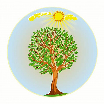 TREE MOON ART Large Charm Pendant FREE Sterling Silver 925 Necklace 20'' Chain