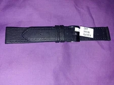 Brand New BLK Leather Bariloche 20mm Long Italy Buckle Watch Band