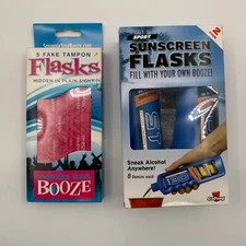 GoPong Sunscreen Flask Kit 2 Pack Sneak Alcohol Liquor Booze Sport Bottle Hidden