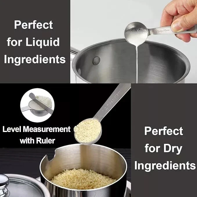 20 Pcs Stainless Steel Measuring Cups and Spoons Set Food-Grade Measure Cup Set