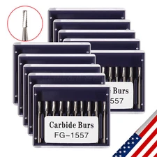 Dental Carbide Burs Tungsten Steel Bur FG 1557 Pear for High Speed Handpiece
