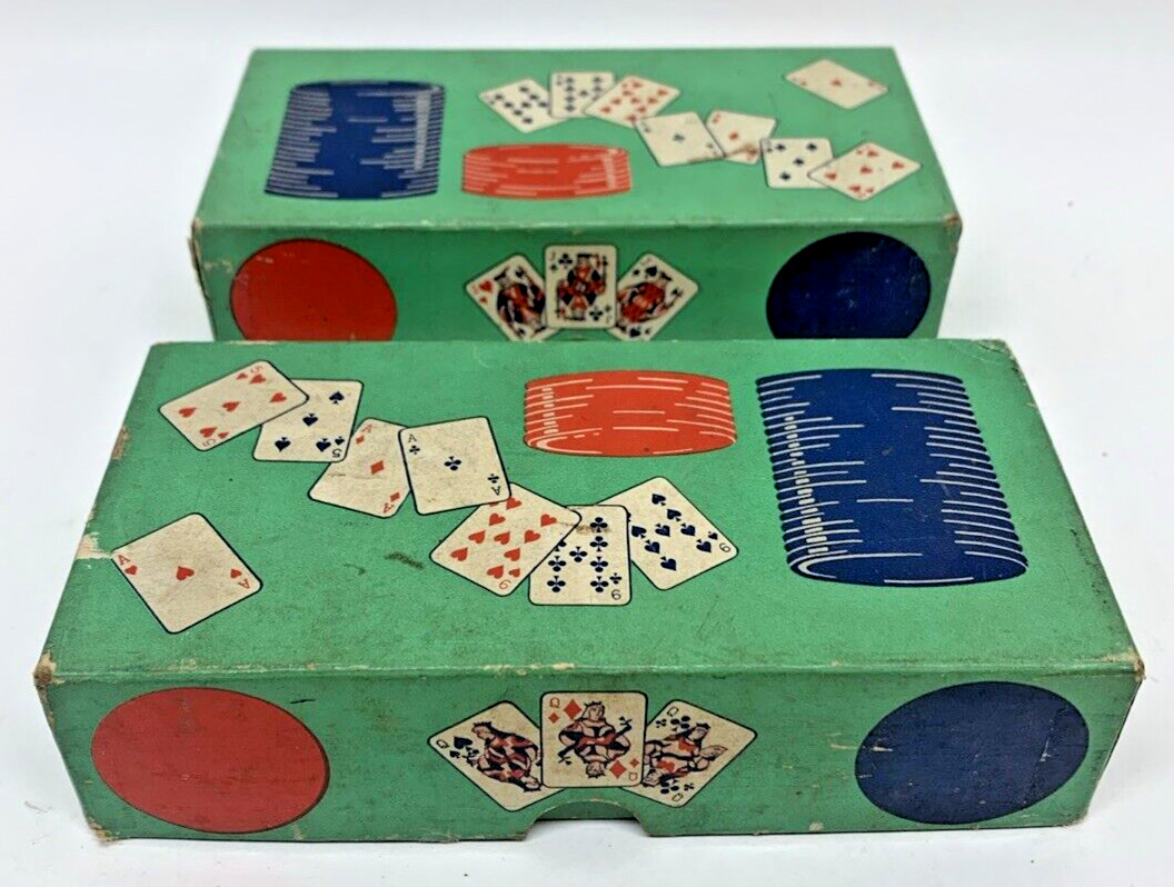 VTG Two Boxes Anchor Poker Chips Assorted The US Playing Card Co