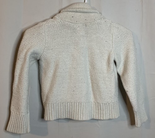 Lands' End Kids Size 6X - White Long Sleeve Button Down Sweater CP - Picture 2 of 3