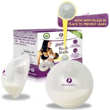 Breast Shell  Milk Catcher with Plugs for Breastfeeding Relief