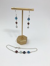 Sterling Silver 925 3 Evil Eye Drop Dangling Earrings