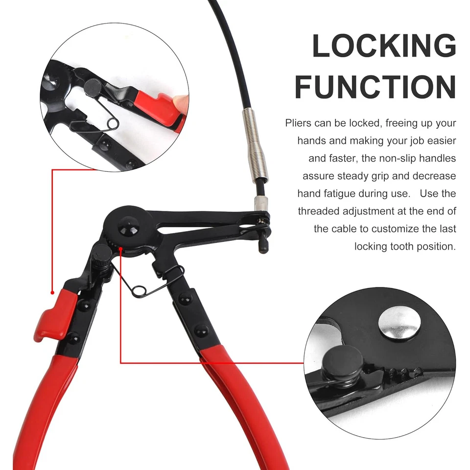 24" Flexible Hose Clamp Pliers Locking Tool Fuel Oil Water 2FT Long Reach - Image 3 of 4