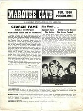 DAVID BOWIE FEB. 1966 MARQUEE PROGRAMME 1st USE OF BOWIE STAGE NAME ELTON JOHN
