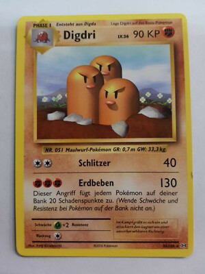pokemon  XY 12 deutsch EVOLUTION  56/108 DIGDRI 90 KP STERNKARTE