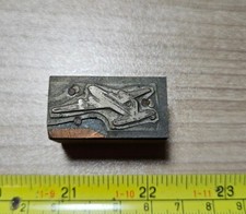 Vintage Letterpress Printing Block Airplane