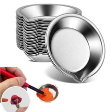 12pcs Stainless Steel Painting Color Bowls Oil Paint Trays Paint Color Mixing Cu
