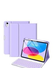 for iPad 11th A16 / 10th Generation Case with Keyboard; Light Purple