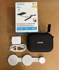 Anker Ultra Compact 3 In 1 Wireless Charging Station Foldable W/Pouch White USED