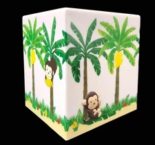 Bed, Bath & Beyond Exclusive Motion Monkey Tissue Box Cover Vinyl 3D, Palm Trees