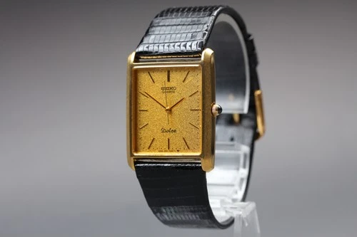 [Near MINT] SEIKO Dolce 9521-5090 Gold Dial 26mm Quartz Men's Vintage Watch