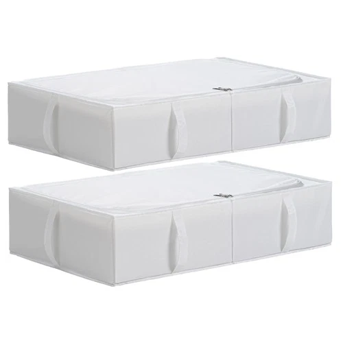 Underbed Storage Boxes Collapsible Washable Fabric 8-Pack 70x42x18cm with Lid