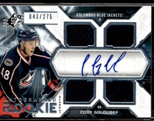 2012-13 SP Authentic SPx Inserts Rookie Jersey Autographs Cody Goloubef Auto