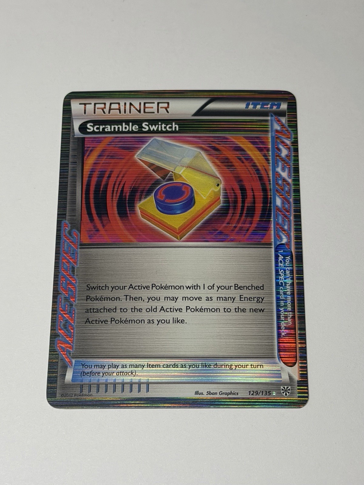 Scramble Switch Rare Ace Holo Plasma Storm 129/135 Pokémon Card TCG NM/LP