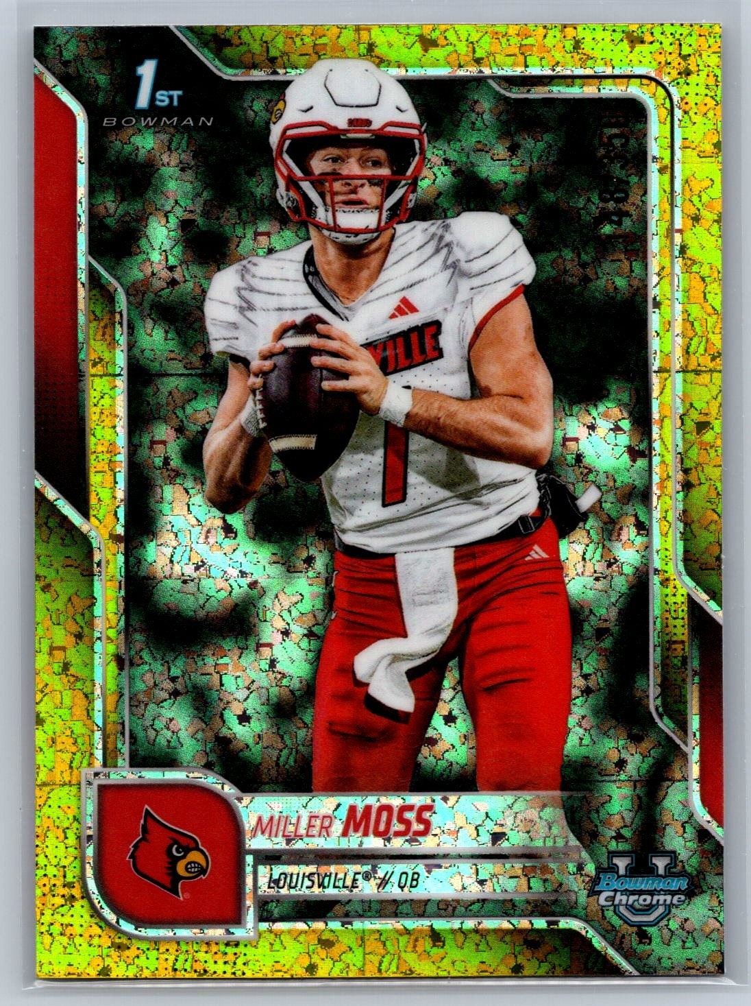 2025 Bowman Chrome U University 1st Miller Moss Yellow Mini-Diamond #/350