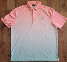 Sunday Swagger Golf Polo Shirt Mens 2XL XXL Performance Logo Ombre Fade
