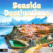 Seaside Destinations 2026 Wall Calendar 12 Month | 12" X 24" Open | Thick & Stur