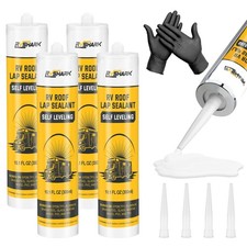 RV Roof Sealant, 4 Pack, Self Leveling Lap Sealant for RV, White