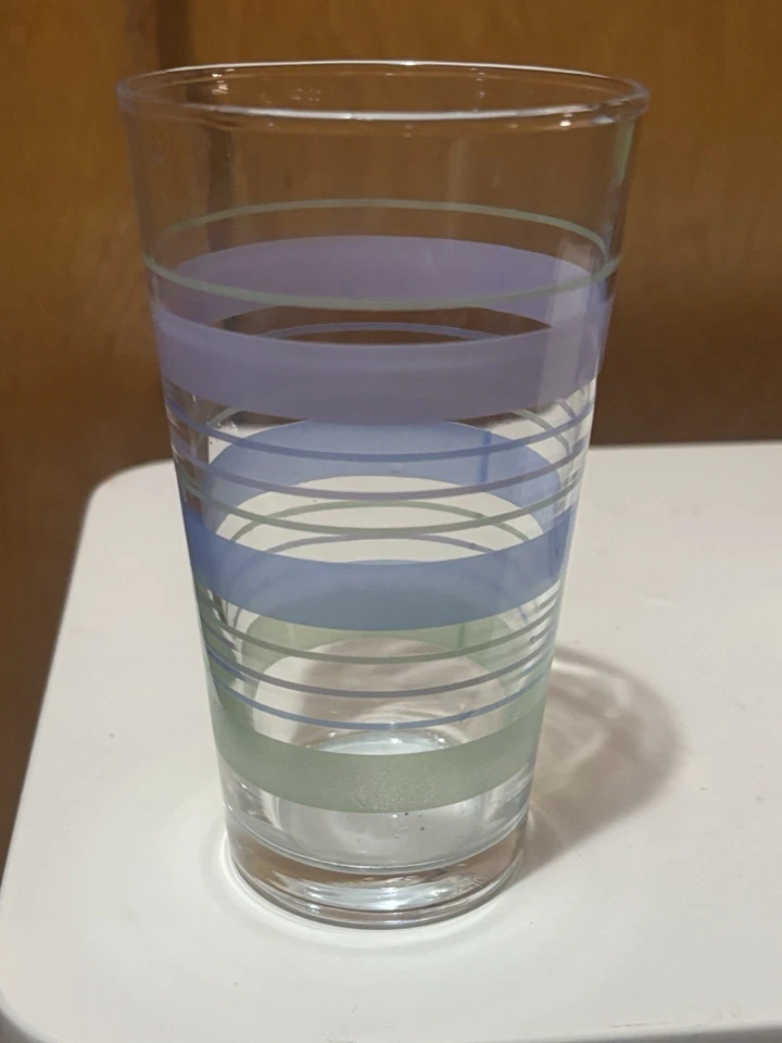 Vasos vintage Libbey 16 oz Festiva pastel rayas Foto 4 de 4