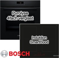 Herdset Bosch Schwarz 60Cm Pyrolyse 3D-HeißLuft Flexzonen Homeconnect Powerboost