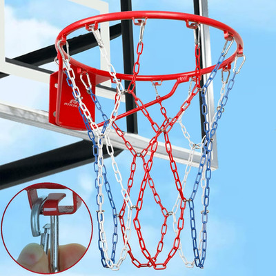 Basketball Net Heavy Duty Replacement,Carbon Steel Chain Basketball net, Anti-Ru