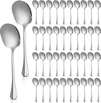 42 Pcs Lar Serving Spoons Stainl Steel Bulk for Buffet Highly