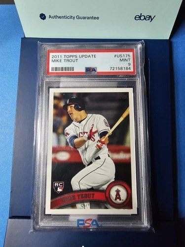 2011 TOPPS UPDATE #US175 MIKE TROUT Rookie Card Graded PSA 9 Mint