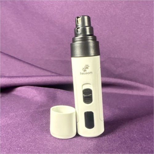 HeuSom Electric Dog Nail Grinder Trimmer White/Black with Cap