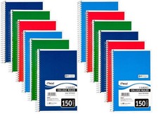 Spiral Bound Notebook, College Rule, 6 x 9-1/2, White, 3 Subject 150 Sheets/Pad