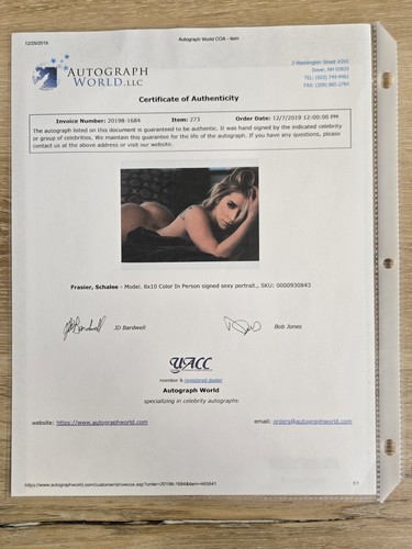 Schalee Frasier Autographed Signed 8x10" Photograph Model Sexy Portrait - Picture 4 of 5