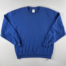 Vintage 90s Jerzees Blank Crewneck Sweatshirt USA Made Royal Blue Large