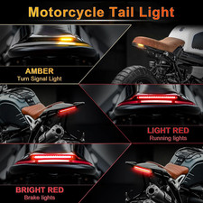Universal 8" Flexible LED Light Strip with Tail Brake Stop Turn Signal Lights...