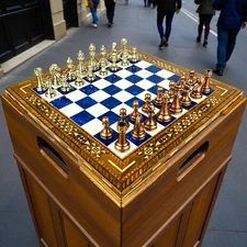 Luxury Chess Set  Solid Inlaid Board Bronze Pieces Handmade | Christmas Gift 🎁