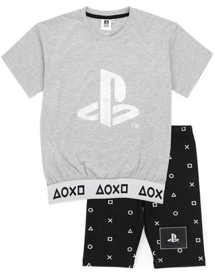 PlayStation Gris White Logo Controller Symbols Ensemble pyjama à manches courtes - Photo 1/4